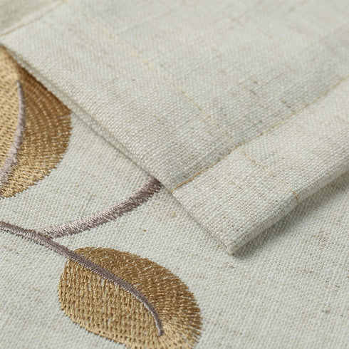 Leeva Embroidered Small Curtain Valance for Windows Bedroom, Embroidery Leaf Linen Energy Saving Valances for Dining Room Studio, 52x18, Green Leaves