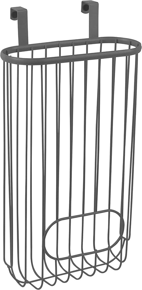 Spectrum Diversified Ashley Over-The-Cabinet Dispenser Plastic Holder for Kitchen Storage & Organization, Under Sink Organizer for Recycling Grocery Bags, One, Industrial Gray