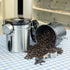 Miscedence Coffee canister for ground coffee with Scoop Date Tracker One Way Co2 Valve 304 Stainless Steel Kitchen Food Airtight storage container for Coffee Beans,Grounds,Tea,Sugar(Silver,16oz)€¦