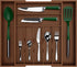 Luxury Bamboo Kitchen Drawer Organizer - Silverware Organizer - Utensil Holder and Cutlery Tray with Grooved Drawer Dividers for Flatware and Kitchen Utensils (9 Slot, Brown)