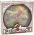 Mark Feldstein Wild Wings December Dawn Cardinal Round Red Frame 8 Inch Bird Sound Wall Clock