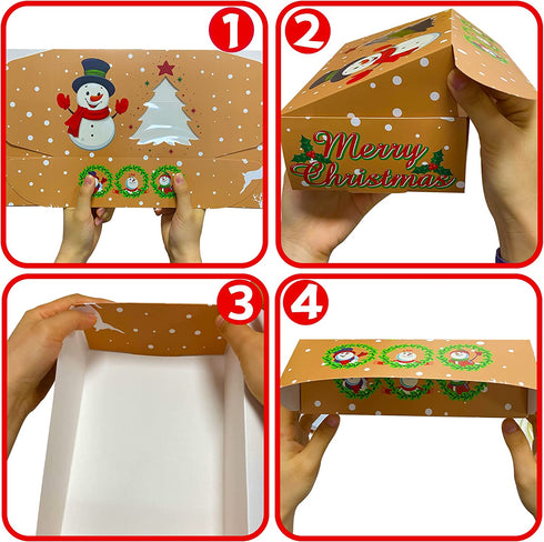 Funnlot 20PCS Christmas Baking Boxes Christmas Cookie Boxes Christmas Cookie Tins Holiday Cookie Boxes For Gift Giving Holiday Containers With Lids 5.7™™x 8.7™™Cookie Tins