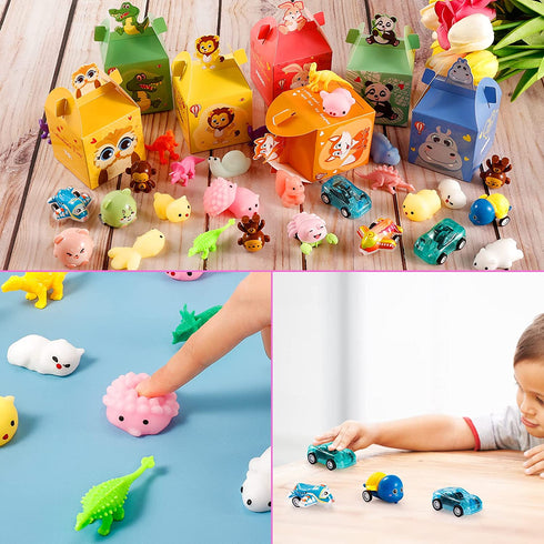 Valentines Cards for kids, 28 Pack Cute Animals Valentine Box with 56€…Assorted Novelty Toys, DIY Valentine Cards for classroom School Exchange Prizes, Valentines Gifts for Kids, Valentine Party Favors