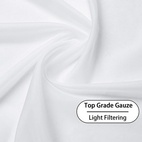 Pure White Sheer Curtain Panels 63 inches Long - 2 Panels Top Grade Gauze Grommet Solid Texture Soft Voile Window Drapes for Bedroom Living Room(38 Wide x 63-inch Length)