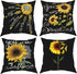 Randell Sunflower You are My Sunshine Throw Pillow Covers Set of 4 Decorative Pillow Cases for Sofa Bed Chair 18x18 Inch