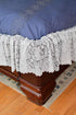 Home-X - White Lace Scalloped Elastic Bed Wrap Around, Easy Fit, Dust Ruffle Bed Skirt | Queen/King