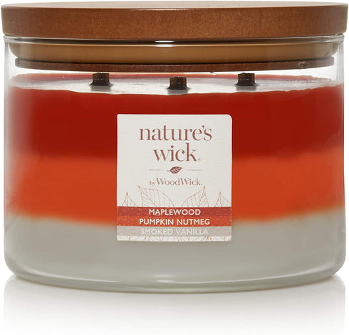 Nature's Wick Maplewood Trio Scented Candle, 18 ounces