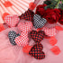 ADXCO 24 Pieces Valentine's Day Fabric Heart Hanging Ornaments, Heart Shaped Baubles Hanging Ornaments, Buffalo Plaid Heart Hanging Decorations for Valentine's Day, Party, Wedding Decoration