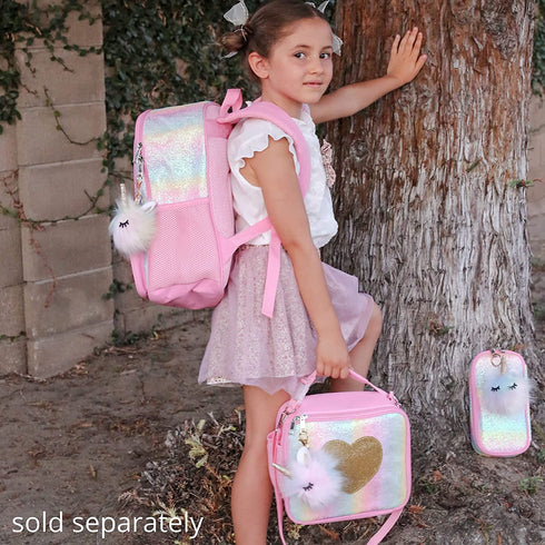 Lunch Box Insulated - Easy to Clean and Safe to Use Kids Lunch Bag for Girls Glitter Rainbow Thermal Soft Perfect for Packing Hot or Cold Snacks for School and Travel