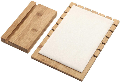 BOCAR Bamboo Jewelry Display Stand Showcase for Pendant Necklace