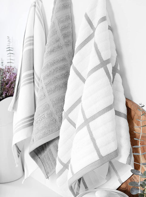 All-Clad Textiles Kitchen Towel, Checked-1 Pack, Titanium