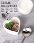 Delling Creme Brulee Ramekins 6 Oz Oven Safe- Porcelain Creme Brulee Set -Heart Shaped Ramekins for Souffle Baking Dish, Dessert/Dipping Bowls for Pudding, Valentines Day Gifts- Set of 6, White