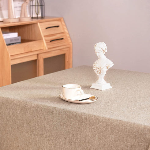 KGORGE Waterproof Linen Tablecloth Rectangle, Spillproof Wrinkle Free Rustic Wipeable Table Cover for Kitchen Coffee Buffet Banquet Table, 60 x 84 inch, Tassel, Seats 6 to 8