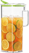 Komax Large Plastic Water Pitcher with Lid Square Water Carafe with Lids – BPA-Free, Dishwasher Safe Plastic Pitcher – Water, Tea, or Juice Containers with Lids for Fridge (2.3 Liters)