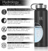 H2 Hydrology Adventure Water Bottle with 3 LIDS | Double Wall Vacuum Insulated Stainless Steel Wide Mouth | Sports Hot & Cold Leak Proof Sweat Free Thermos