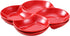 Christmas Dinner Serving Dish 8.5 inch Modern Set Of 2 Decorative Ceramic Appetizer 4 -Compartment Serving Platter Tray - Dessert Serving Plates, Red