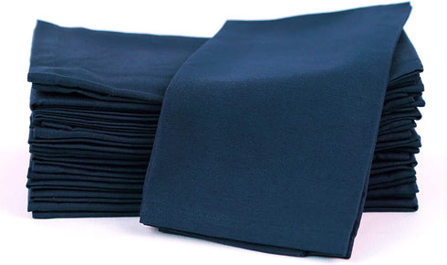 AMOUR INFINI Cotton Napkins | 12 Pack | 18 x 18 Inch | 100% Ring Spun Premium Cotton | Perfect for Restaurants, Events and Dinner Napkins | Highly Absorbent Cloth Napkins | Blue