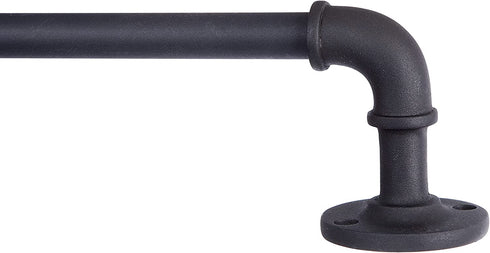 Kenney Adler Indoor/Outdoor Rust-Resistant Wrap Around Curtain Rod, 28-48", Black