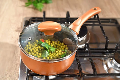 RAVELLI Italia Linea 20 Non Stick Saucepan with a lid, 1 Quart