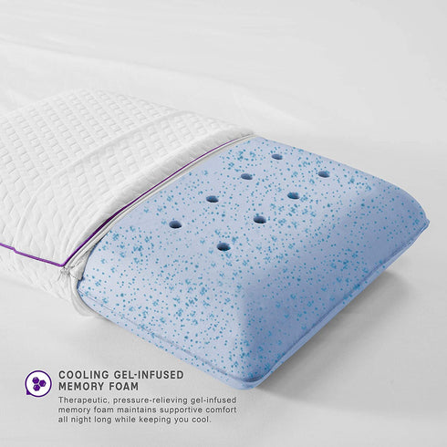 SensorPEDIC Temperature Regulating Coolest Comfort Memory Foam Bed Pillow, 1 Count (Pack of 1), White