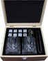 Whiskey Glasses and Stones Gift Set for Men, Whiskey Lover, Birthday, Anniversay, Retirement and Christmas. 2 old Fashiones Rock Glasses+ 8 Granite Chilling Rocks+Tongs+ Wooden Box
