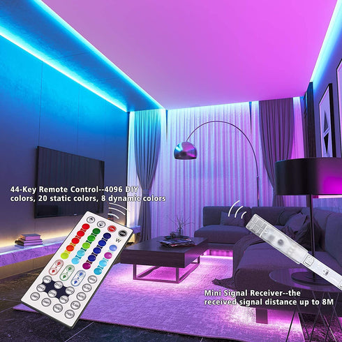 Bason Under Cabinet Lights with 44 Keys Remote and Power Supply, Under Bed Lights 32.8ft High Bright 300 LEDs Light Strips Kit for Kitchen,Bar,Computer Desk, Wall Lights.