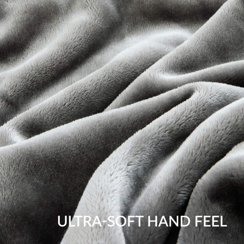 Bedsure Fleece Blanket Twin Size 350GSM - Soft Blankets for Bed All Season,60x80 Inches Grey