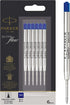 Parker QUINKflow Ballpoint Pen Ink Refills, Medium Tip, Blue, 6 Count Value Pack (2025156)