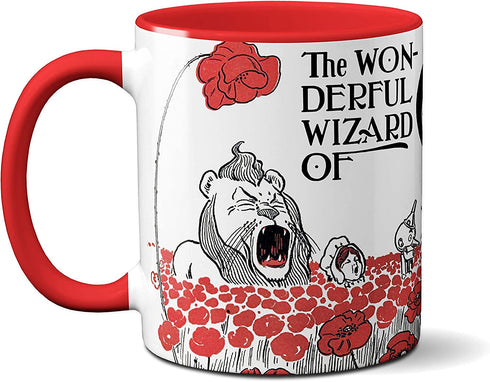 The Wonderful Wizard of Oz by Frank Baum Mug. Coffee Mug with Wizard of Oz Poppy field book design,Literature Mug, Book Mug, Bookish Mug, Book Lover Mug