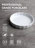 Sweese 505.001 Porcelain Ramekins Round Tart Pan Mini Fluted Quiche Dishes - 5 Ounce for Creme Brulee - Set of 6, 4.8 x 0.8 Inch, White