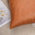 UINI Faux Leather Pillow Covers, Set of 2 Leather Pillow Covers 18x18 Inch, Modern Farmhouse Luxury Decorative Pillowcase, Boho Cushion Covers for Couch, Living Room, Sofa