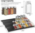 QIZENME Spice Rack, Spice Drawer Organizer for Kitchen Drawer Cabinets- Adjustable 4 Slanted Tier Spice Storage Organizer Insert for Drawer Kitchen, Expands 12"to 24", Black