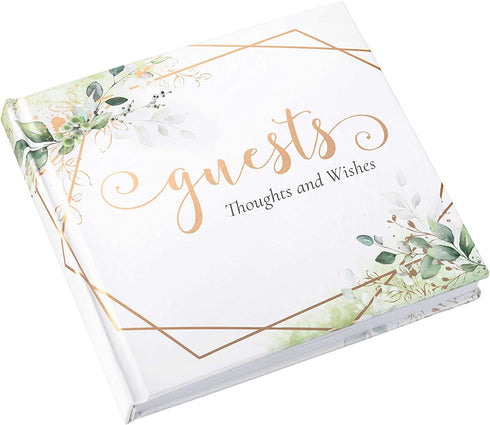 Lillian Rose Botanical and Geometric Guest Book with Gold Accents, 0.65x8.25x8.15, Multi