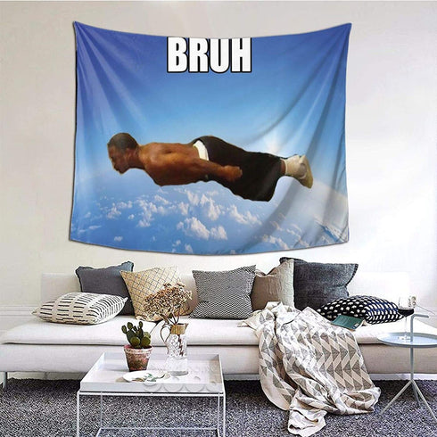 Laupuor Boutique Tapestry Bruh Flying Midget Wall Tapestrys Novelty Tapestry Wall Hanging, Decorations Bedroom Living Room Dorm 60x51in