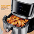 Air Fryer, 6 Quart Air Fryer Oven, Air Fryer Oven Cooker with Recipes, 8 Preset Menus Electric Hot Air Fryers Oven Oilless Cooker with LCD Digital Screen for Baking, Roasting, Dehydrating, with Accessories Black