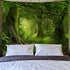 Lahasbja Virgin Forest Tapestry Green Tree in Misty Forest Tapestry Wall Hanging Nature Scenery Wall Tapestry Decor for Living Room Bedroom