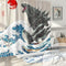 DESIHOM Funny Shower Curtain Anime Godzilla Shower Curtain Asian Shower Curtain Cool Japanese Artistic Shower Curtain Polyester Fabric-72" x 72"