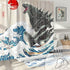DESIHOM Funny Shower Curtain Anime Godzilla Shower Curtain Asian Shower Curtain Cool Japanese Artistic Shower Curtain Polyester Fabric-72" x 72"