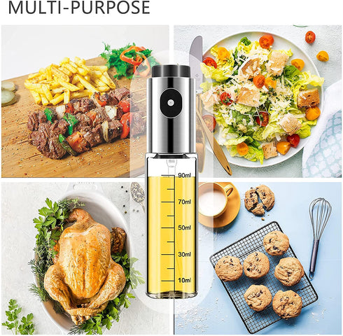 Lauon Oil Sprayer for Cooking, 100ml Olive Oil Dispenser for Air fryer, Kitchen Utensils Oil Glass Bottle for Salad, BBQ, Baking, Roasting, Grilling