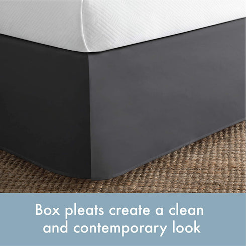 TODAY'S HOME Classic Tailored, Microfiber, 14" Drop Length Bed Skirt Dust Ruffle, Twin, Grey