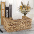 Sumnacon Rectangular Woven Tissue Box Cover - Natural Water Hyacinth Wicker Tissue Box Holder, Decorative Napkin Paper Holder for Bedroom Bathroom Home Office Store Decor