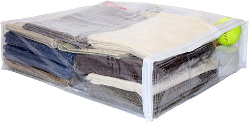 Clear Vinyl Zippered Storage Bags 20 x 23 x 6 Inch 5-Pack