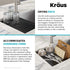 Kraus KRM-11BL Multipurpose Over Sink Roll-Up Dish Drying Rack, Matte Black,16 7/8 in. x 12 in.