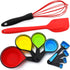 Silicone Whisk - Collapsible Measuring Cups and Spoons - Baking Spatula - 10 Piece Set - Cooking Kitchen Utensils