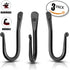 Wall Mounted Hook - Wrought Iron Decorative Blacksmith Handmade Simple Iron Hook for Bathroom and Kitchen, Hooks for Hanging Robes, Towels, Coats, Cloths, Bags, Keys and Jewelries - Pack of 3 (Black)