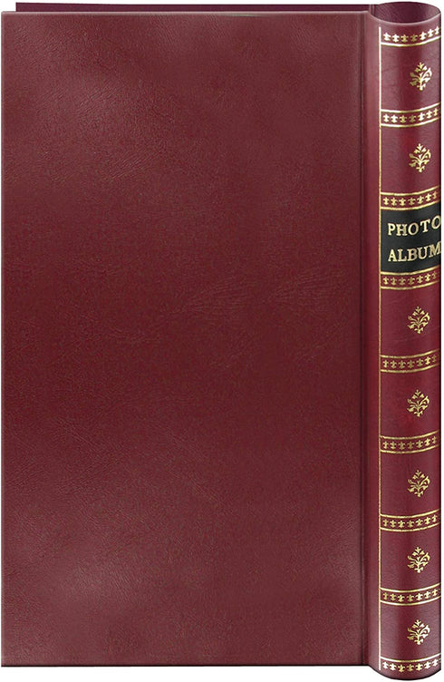 Spiral Bound Photo Album 300 Bi-Directional Memo Pockets Hold 4x6 Photos, Burgundy