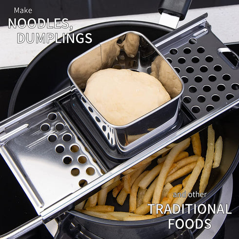 Mlesi Premium Grade Stainless Steel Spaetzle Maker Widen Plastic Handle with Skimmer Spider Strainer Homemade Egg Noodle Dumpling Perfect Sized for pots and Pans Making Tool
