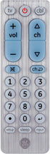 GE Big Button Universal Remote Control for Samsung, Vizio, Lg, Sony, Sharp, Roku, Apple TV, TCL, Panasonic, Smart TVs, Streaming Players, Blu-Ray, DVD, 2-Device, Silver, 33701