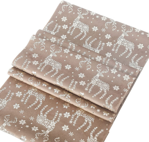 Christmas Table Runner 98.5inch Velvet & Bronzing with Reindeer Christmas Table Decorations for Christmas Decorations 11inchX98.5inc