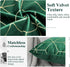 Lewondr Golden Embroidery Velvet Throw Pillow Cover, 2 Pack Soft Velvet Throw Pillow Case Golden Lines Embroidered Rhombus Pattern Back Cushion Cover for Car Sofa Bed 18"x18"(45x45cm), Dark Green